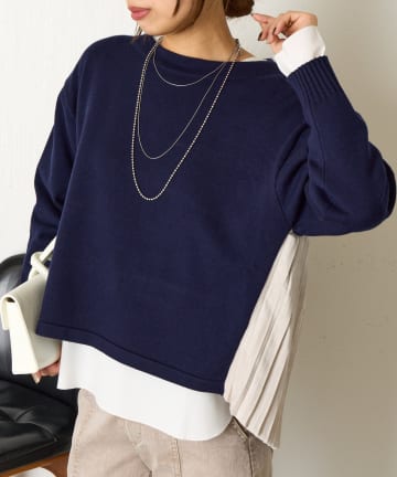 Jena　espace merveilleux(ジェナ　エスパスメルヴェイユ) バックプリーツボートニット