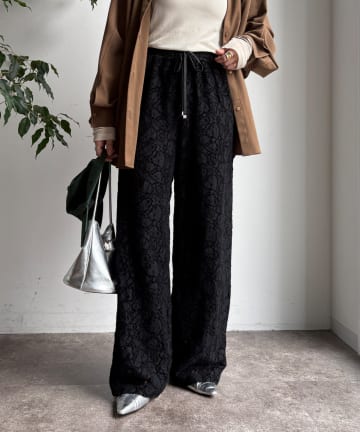 【WEB限定】起毛レースイージーパンツ