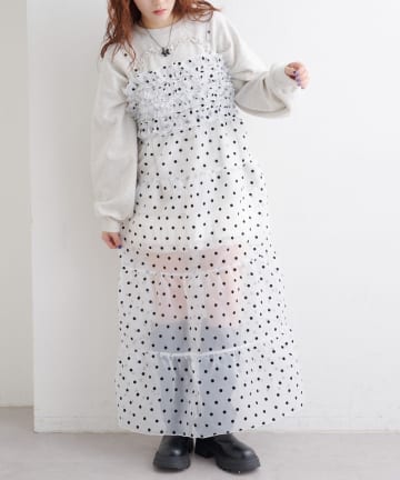 w closet(ダブルクローゼット) オーガンジーキャミワンピース