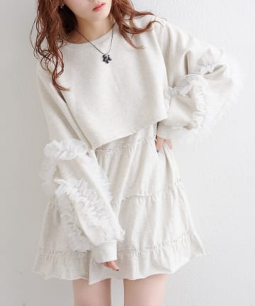 w closet(ダブルクローゼット) スウェットミニワンピース