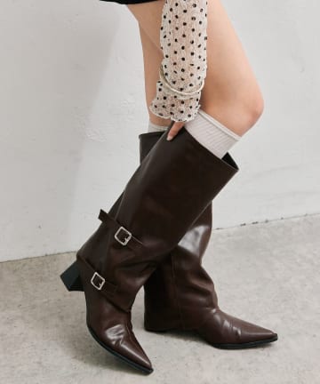 mystic(ミスティック) ベルト付きロングブーツ