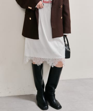mystic(ミスティック) 《新作おすすめアイテム》【3色展開】裾レースマルチスカート