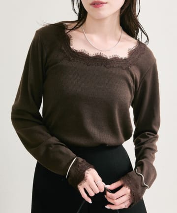 mystic(ミスティック) 【新色グレーが登場！】スクエアネックレースロンT