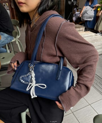 CIAOPANIC TYPY(チャオパニックティピー) 【ペットボトル収納可能】ハートスタッズチャーム付きボストンBAG