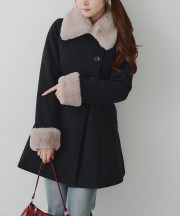 Remind me and forever(リマインドミーアンドフォーエバー) マルチWAYファー付ミドル丈フレアコート