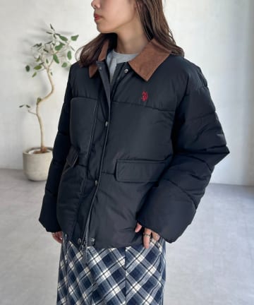 【U.S. POLO ASSN.】襟コーデュロイ撥水中綿ジャケット