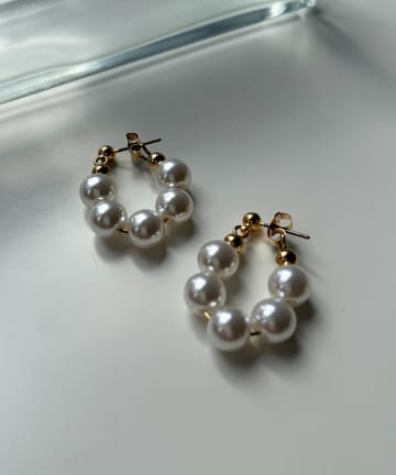 Chez toi(シェトワ) フープ小パールピアス