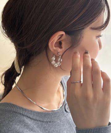 Chez toi(シェトワ) フープ小パールピアス