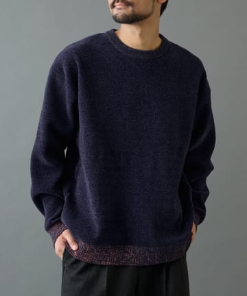 COLONY 2139(コロニー トゥーワンスリーナイン) スウェットライク配色モールニット