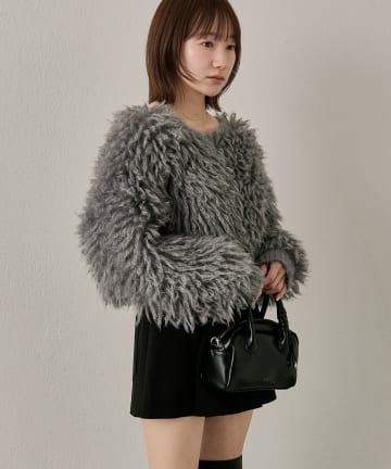 mline(エムライン) [mline]【前後2WAY】ループショート カーディガン