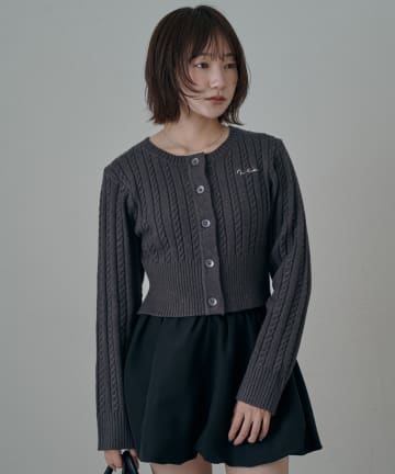 mline(エムライン) [mline]ケーブルロゴ ショートカーディガン