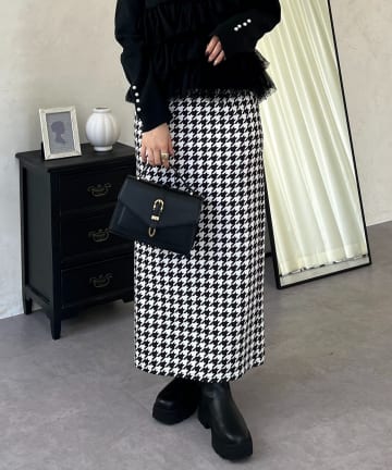 prose verse(プロズヴェール) スーパーストレッチ起毛チェックナロースカート