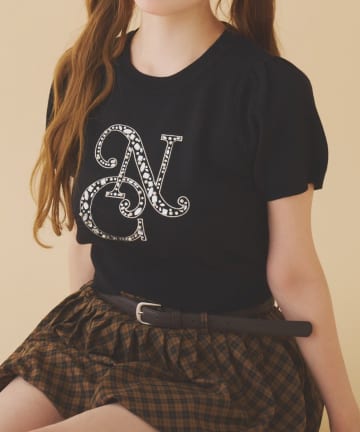 NICE CLAUP / OLIVE des OLIVE OUTLET(ナイスクラップ  / オリーブ デ オリーブ アウトレット) 【one after another】ロゴビジューニット