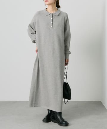PUAL CE CIN(ピュアルセシン) ニットポロワンピース