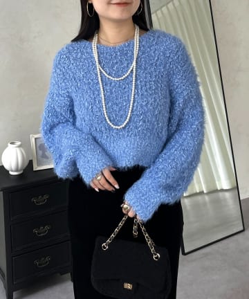 prose verse(プロズヴェール) ポップコーンシャギーVネックニット