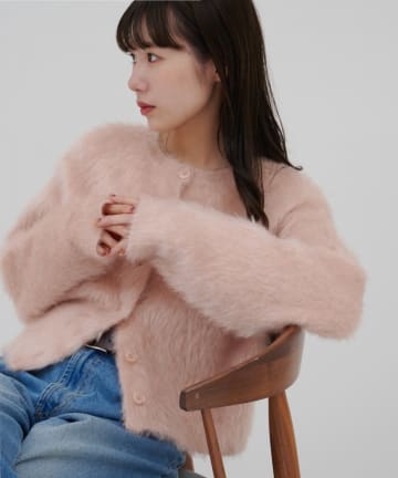 DISCOAT(ディスコート) 【umm.】ラメフェザヤーンカーディガン