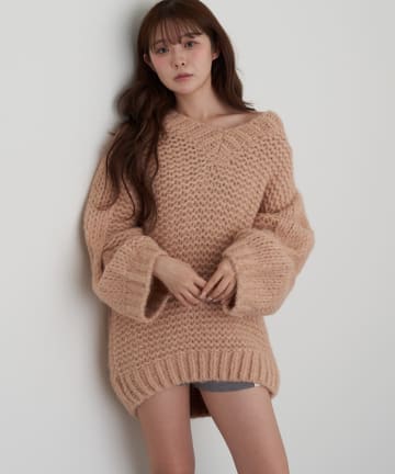 RAY CASSIN(レイカズン) ケーブルルーズチュニックニット