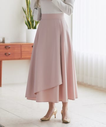 【お上品シルエット】アシメラップ風フレアスカート