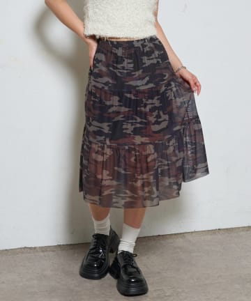 OUTLET(アウトレット) 【WHO'S WHO gallery】メッシュミドルスカート