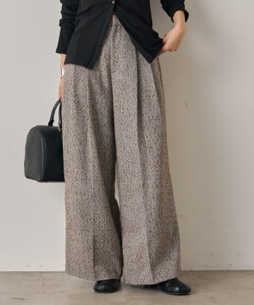 OUTLET(アウトレット) 【Loungedress】ツイード2タックワイドパンツ
