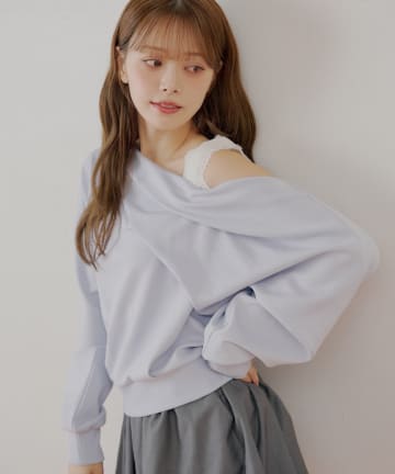 OUTLET(アウトレット) 【Chico】ワンショル肩レーストップス