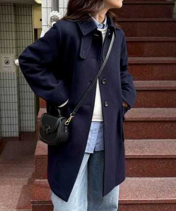 Super100ステンカラーミドルコート