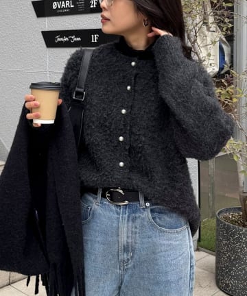 FREDY & GLOSTER(フレディ アンド グロスター) ふわふわ起毛ニットカーディガン