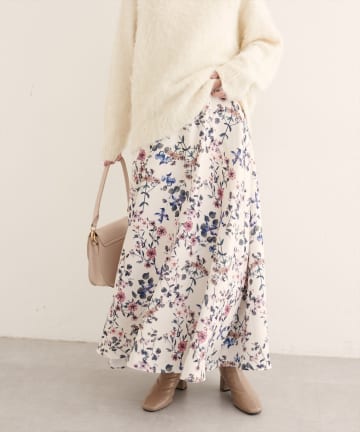 NICE CLAUP / OLIVE des OLIVE OUTLET(ナイスクラップ  / オリーブ デ オリーブ アウトレット) 【natural couture】フロリエンタルフレアスカート