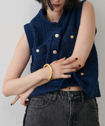 NICE CLAUP / OLIVE des OLIVE OUTLET(ナイスクラップ  / オリーブ デ オリーブ アウトレット) 【LARUTA】モールクルーニットベスト