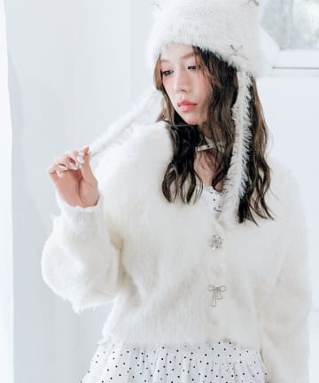 OLIVE des OLIVE(オリーブ デ オリーブ) snow short cardigan