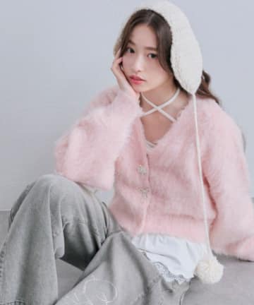 OLIVE des OLIVE(オリーブ デ オリーブ) snow short cardigan