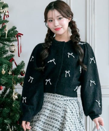 OLIVE des OLIVE(オリーブ デ オリーブ) 【TwinkleCollection】リボンニット