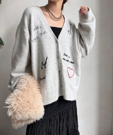 DOUDOU(ドゥドゥ) 【WEB限定】 刺繍ニットカーディガン