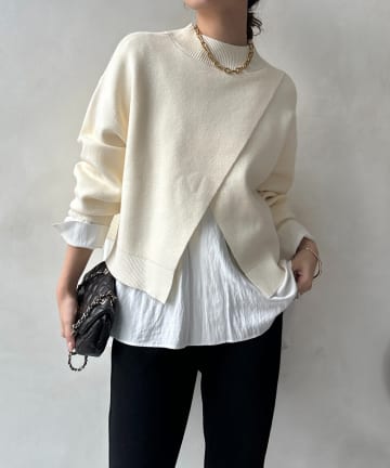 DOUDOU(ドゥドゥ) 【WEB限定】クロップド2WAYニット