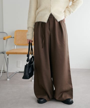 DISCOAT(ディスコート) 【ユニセックス】ウールライクベルト付きワイドパンツ