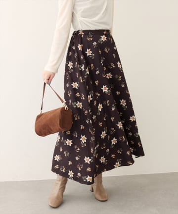 NICE CLAUP / OLIVE des OLIVE OUTLET(ナイスクラップ  / オリーブ デ オリーブ アウトレット) 【natural couture】フロリエンタルフレアスカート