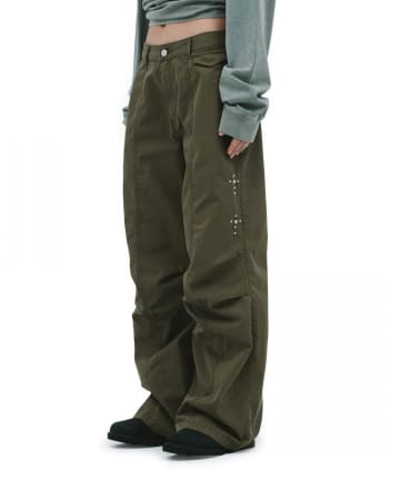 CIAOPANIC(チャオパニック) 【DEFGARMENTS】STUD PARACHUTE PANTS