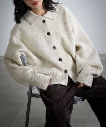 -goocy-(グーシー) スパンコールポロカーディガン