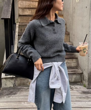 FREDY & GLOSTER(フレディ アンド グロスター) ポロ衿ニットプルオーバー