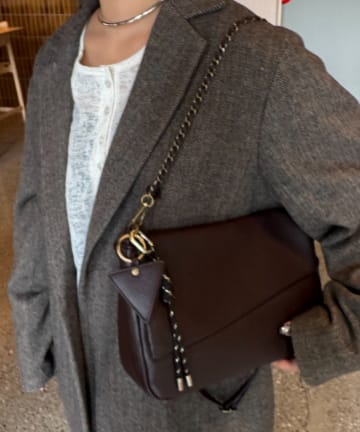 CIAOPANIC TYPY(チャオパニックティピー) ミラーチャーム付きアソート素材フラップチェーンBAG