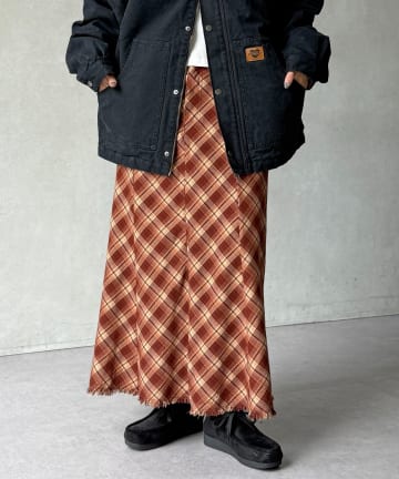 チェック柄マーメイドスカート