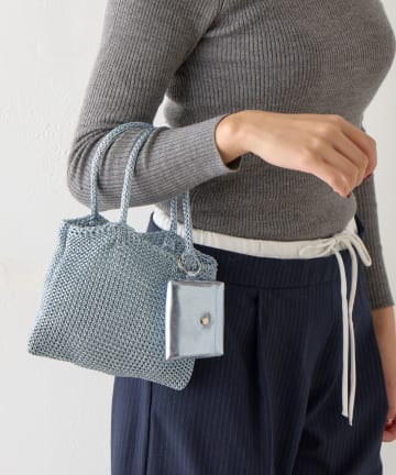 BIRTHDAY BAR(バースデイバー) 【cache cache カシュカシュ】ミニポーチ付ラメ糸ミニバッグ