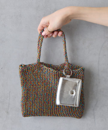 BIRTHDAY BAR(バースデイバー) 【cache cache カシュカシュ】ミニポーチ付ラメ糸ミニバッグ