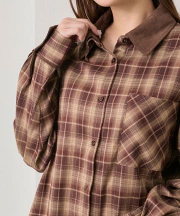 NICE CLAUP / OLIVE des OLIVE OUTLET(ナイスクラップ  / オリーブ デ オリーブ アウトレット) 【OLIVE des OLIVE】配色カラービッグシャツ