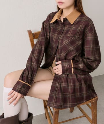 NICE CLAUP / OLIVE des OLIVE OUTLET(ナイスクラップ  / オリーブ デ オリーブ アウトレット) 【OLIVE des OLIVE】配色カラービッグシャツ