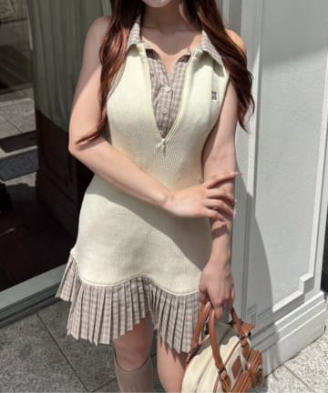 NICE CLAUP / OLIVE des OLIVE OUTLET(ナイスクラップ  / オリーブ デ オリーブ アウトレット) 【one after another】ドッキングミニワンピ