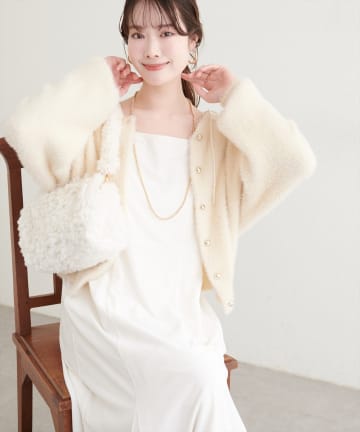 natural couture(ナチュラルクチュール) フェザーヤーンニットカーディガン