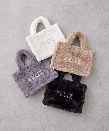 NICE CLAUP / OLIVE des OLIVE OUTLET(ナイスクラップ  / オリーブ デ オリーブ アウトレット) 【OUTLET限定】ロゴ刺繍ファートート