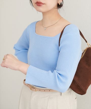 NICE CLAUP / OLIVE des OLIVE OUTLET(ナイスクラップ  / オリーブ デ オリーブ アウトレット) 【natural couture】前後２WAY7分袖リブニット