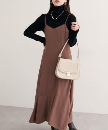 NICE CLAUP / OLIVE des OLIVE OUTLET(ナイスクラップ  / オリーブ デ オリーブ アウトレット) 【natural couture】アシメヘムキャミワンピース